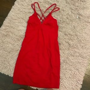 Red mini dress